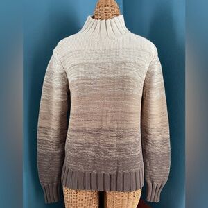 Crazy Horse Liz Claiborne Mock Turtle Neck Beige Brown Sweater women’s Large